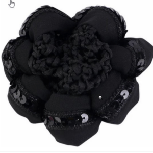 Scrunchie zwart met knotnetje glitter
