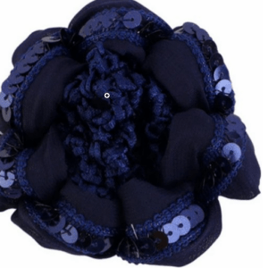 Scrunchie knotnetje blauw glitter