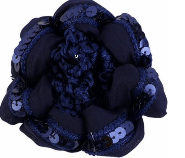 Scrunchie knotnetje blauw glitter