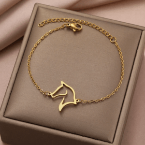 HorsebyAmy armband met paardenhoofd goudkleurig
