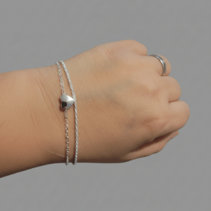 Dubbel armbandje met hartje