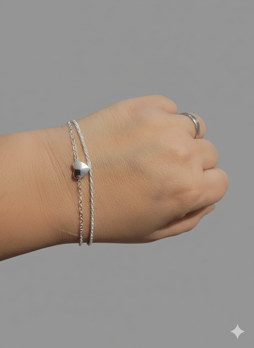 Dubbel armbandje met hartje