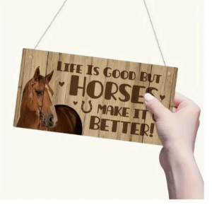Tekstbordje Paard hout