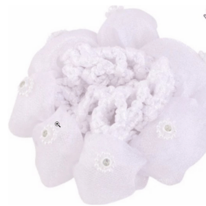 Scrunchie wit met knotnetje glitter