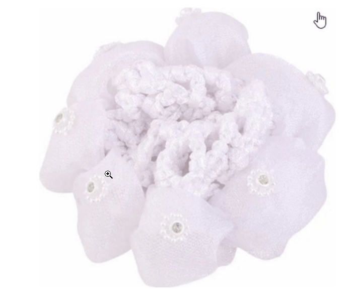 Scrunchie wit met knotnetje glitter