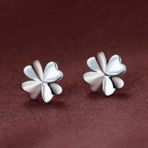 Klavertje vier oorknopjes in stainless steel