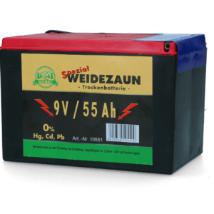 Batterij EG super 9V / 55Ah (H11,5 x L16,5 x B11,2 cm) 55 Ah