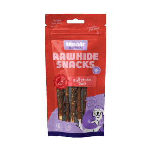 Braaaf Rawhide Roll Sticks Eend - 8 st.