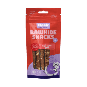 Braaaf Rawhide Roll Sticks Rund & Vis - 8 st.