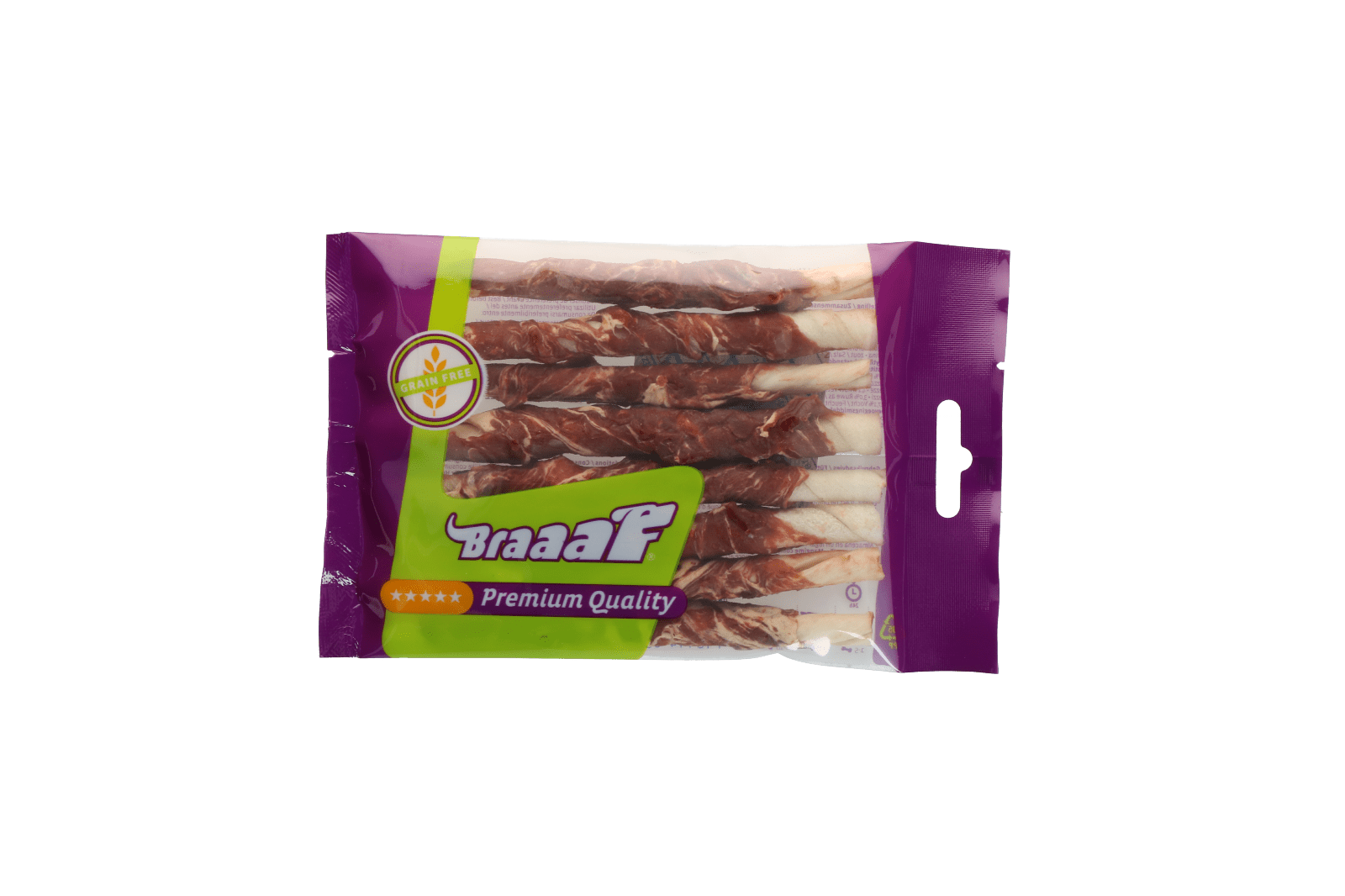Braaaf Rawhide Roll Sticks Lam & Vis - 8 st. - Afbeelding 3
