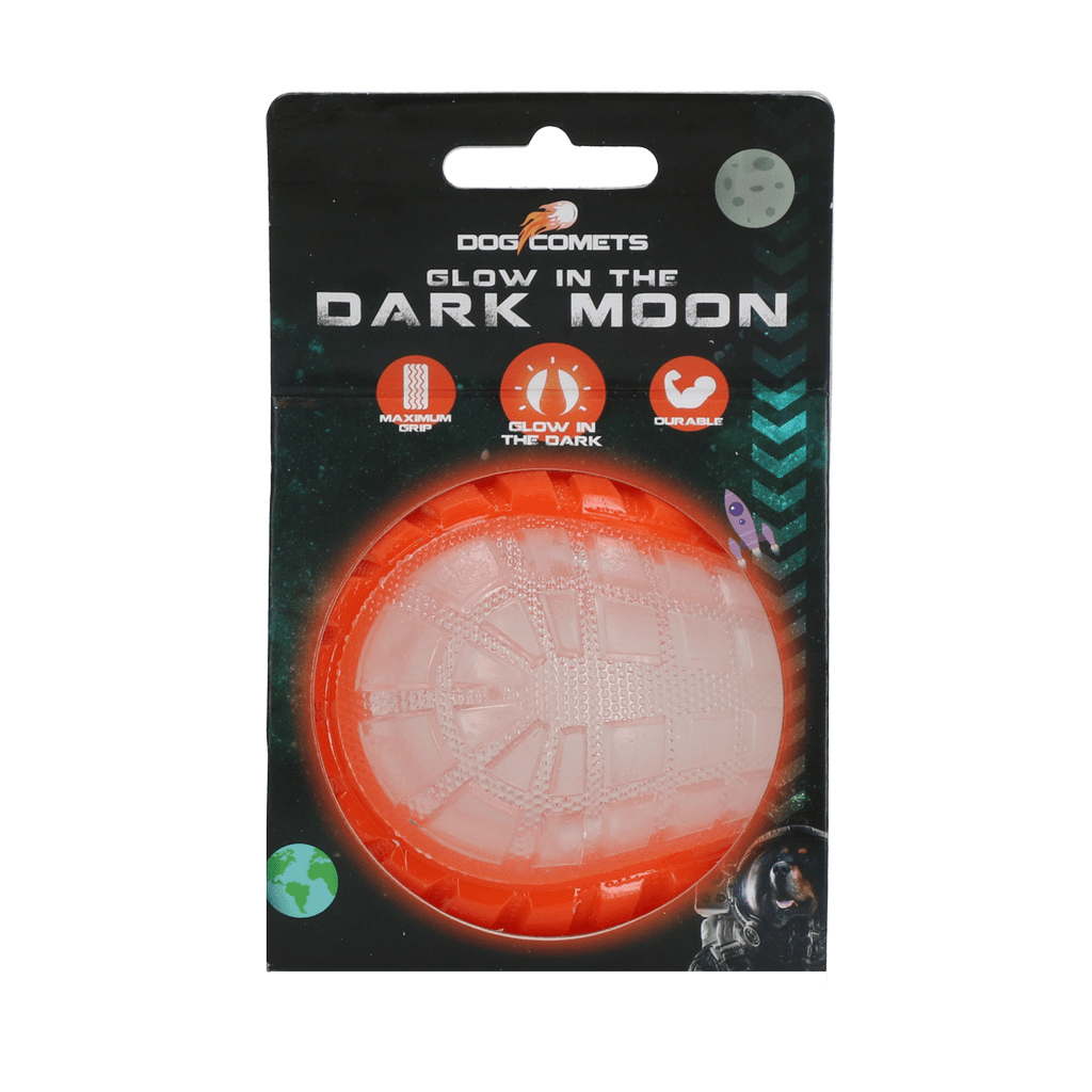 Dog Comets Glow In The Dark Moon Bal M Oranje