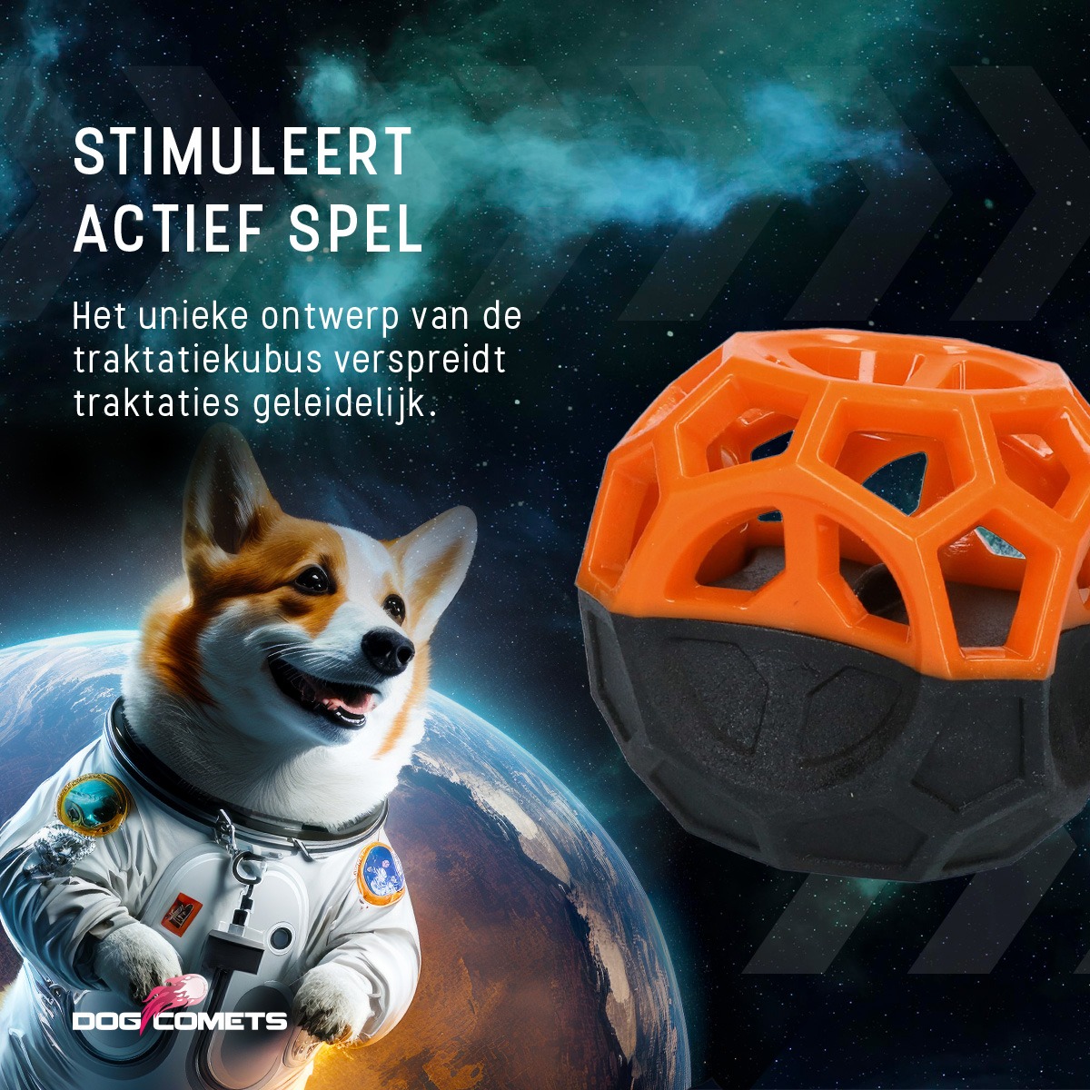 Dog Comets Moonstone Traktatiekubus Oranje - Afbeelding 6