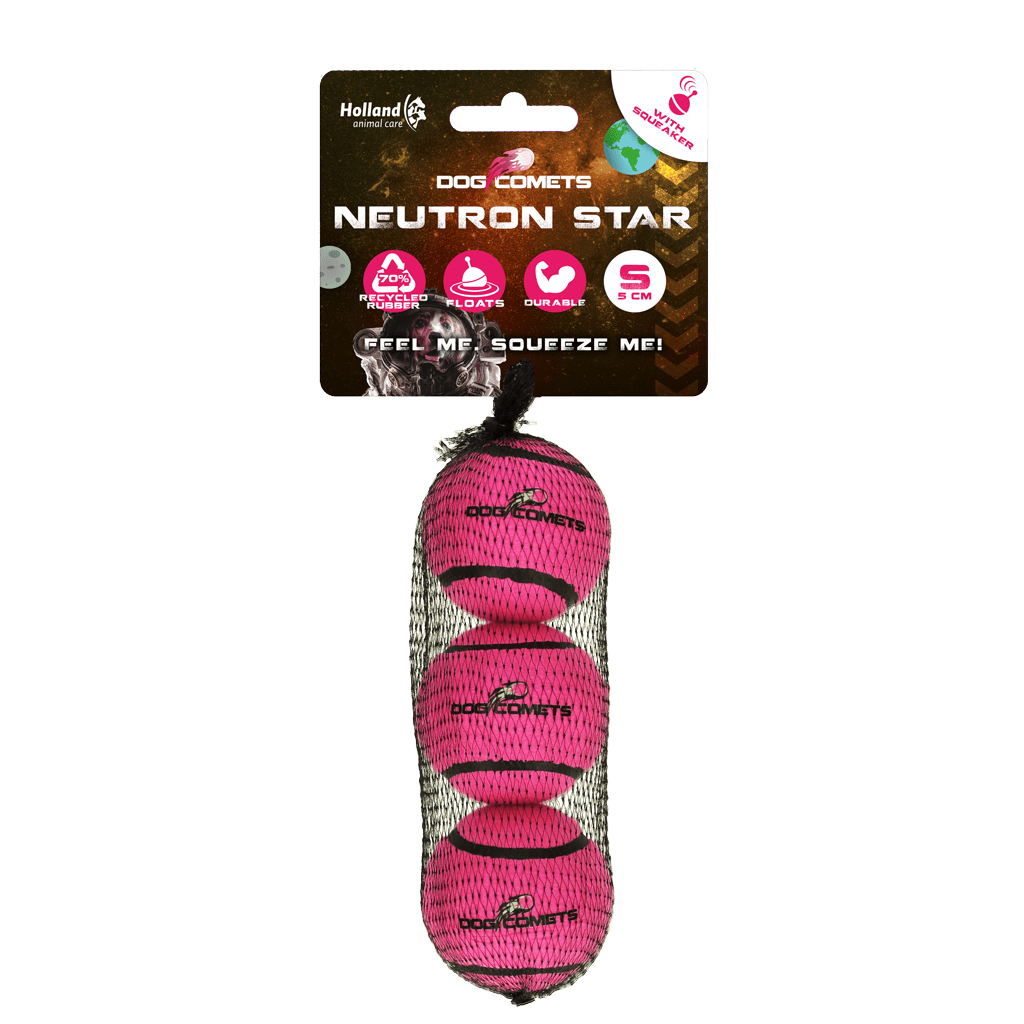 Dog Comets Tennisbal Met Pieper Neutron Star S Roze (3-pack)