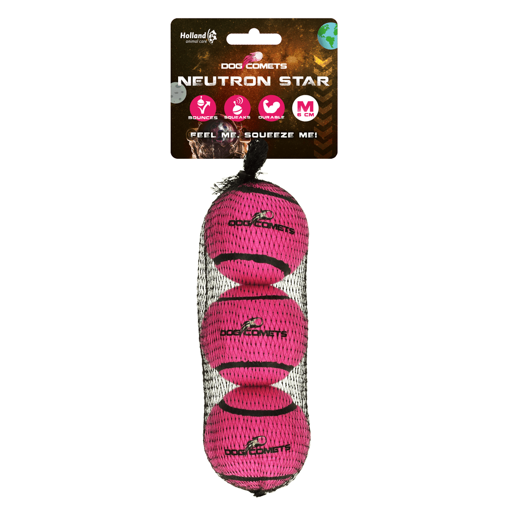 Dog Comets Tennisbal Met Pieper Neutron Star M Roze (3-pack)