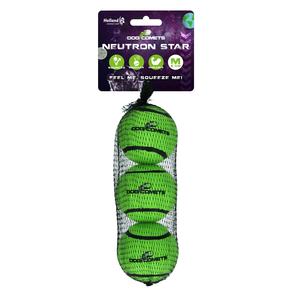 Dog Comets Tennisbal Met Pieper Neutron Star M Groen (3-pack)
