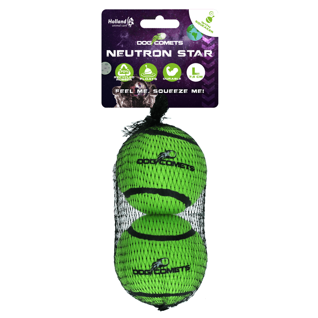 Dog Comets Tennisbal Met Pieper Neutron Star L Groen (2-pack)
