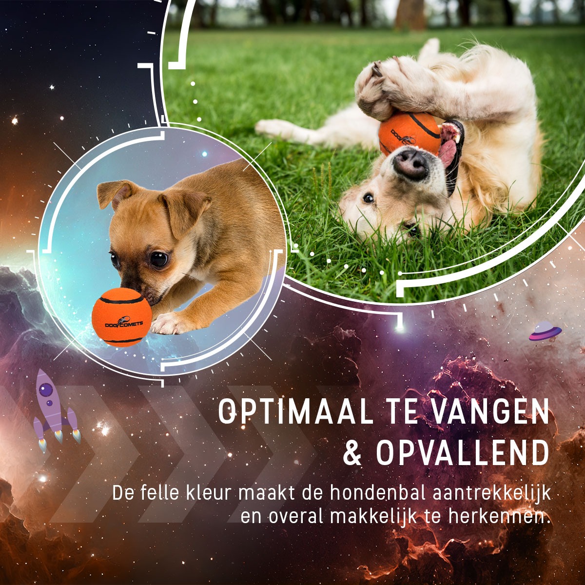 Dog Comets Tennisbal Starlight L Oranje - Afbeelding 4
