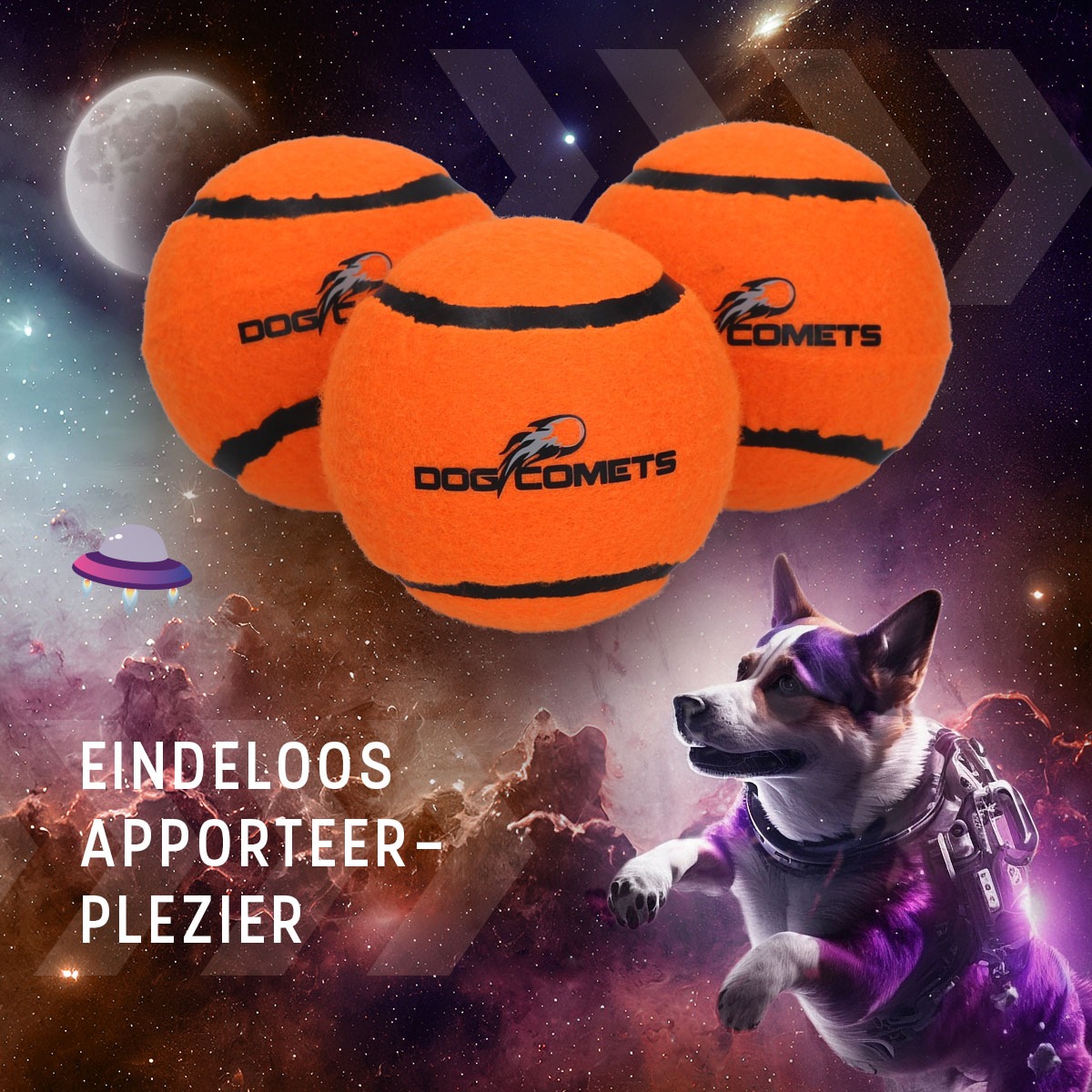 Dog Comets Tennisbal Starlight L Oranje - Afbeelding 5