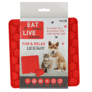 Eat Slow Live Longer Lick Mat Honeycomb Rood