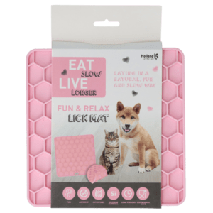 Eat Slow Live Longer Lick Mat Honeycomb Roze