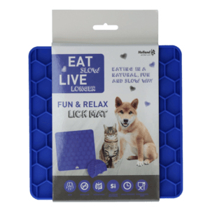 Eat Slow Live Longer Lick Mat Honeycomb Blauw