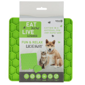 Eat Slow Live Longer Lick Mat Honeycomb Groen