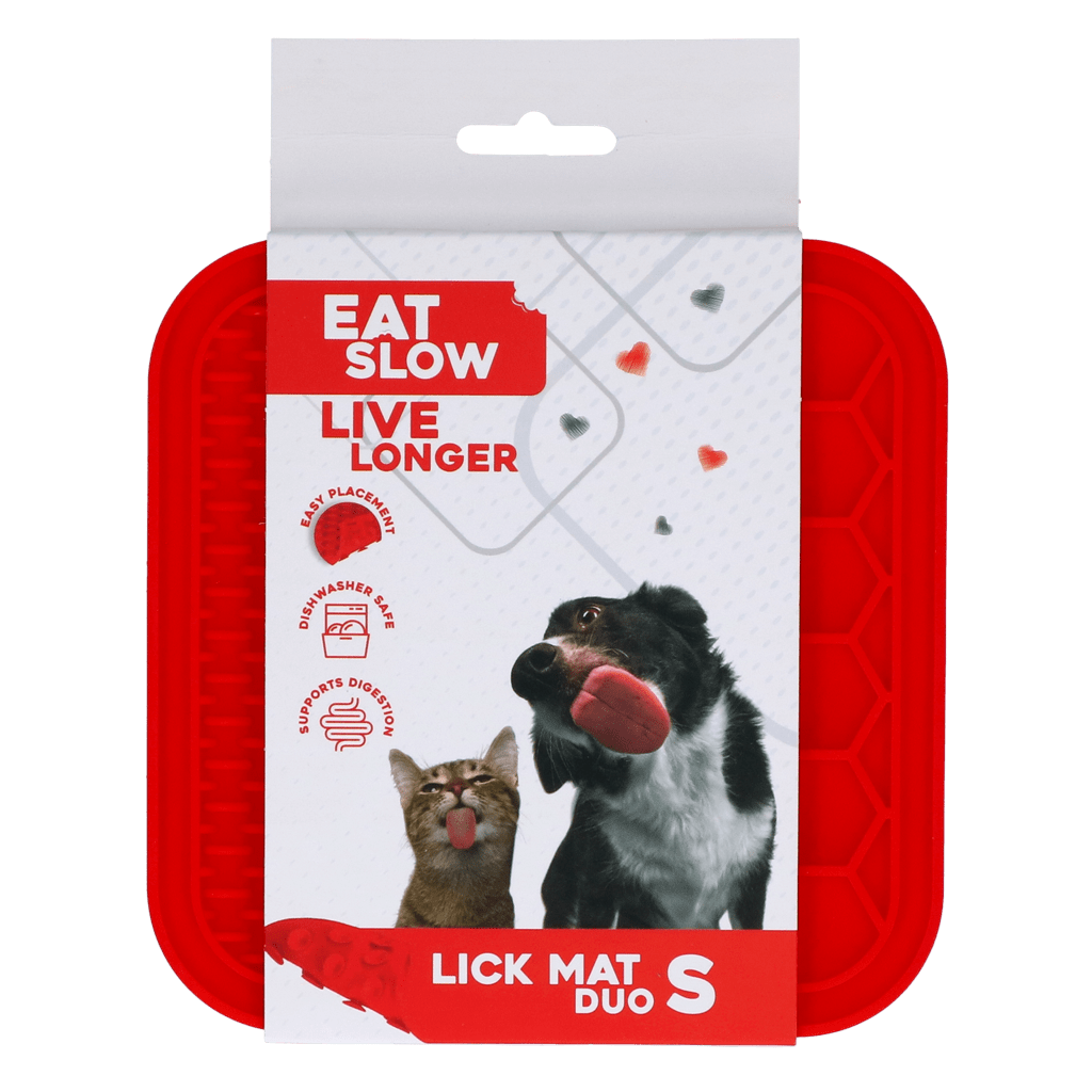 Eat Slow Live Longer Lick Mat Duo S Rood