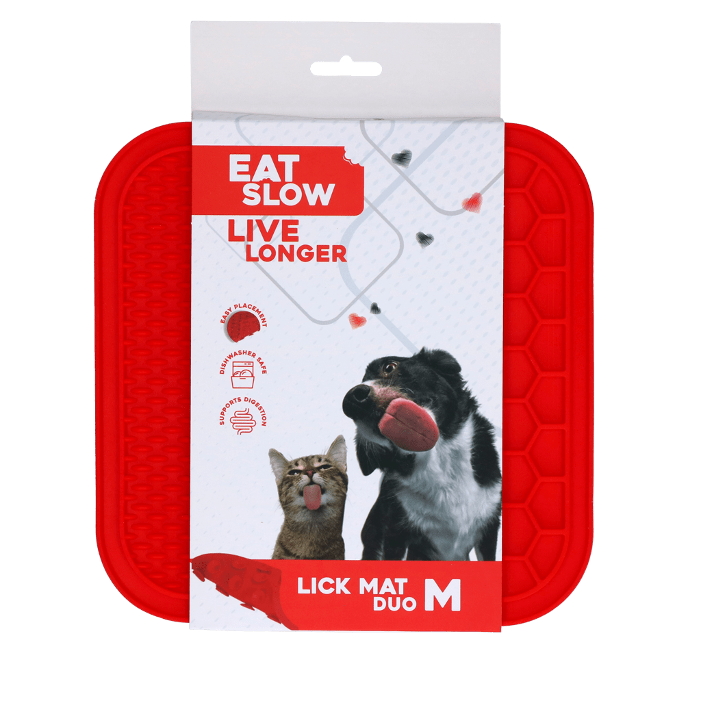 Eat Slow Live Longer Lick Mat Duo M Rood