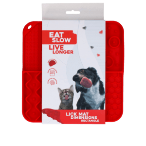 Eat Slow Live Longer Lick Mat Dimensions Rectangle Rood