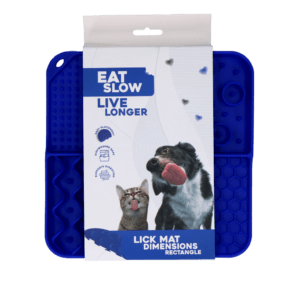 Eat Slow Live Longer Lick Mat Dimensions Rectangle Blauw