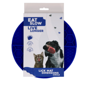 Eat Slow Live Longer Lick Mat Dimensions Circle Blauw