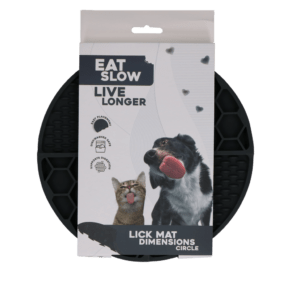 Eat Slow Live Longer Lick Mat Dimensions Circle Grijs