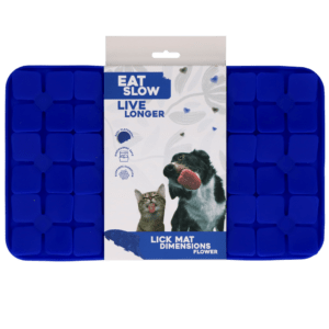 Eat Slow Live Longer Lick Mat Dimensions Flower Blauw