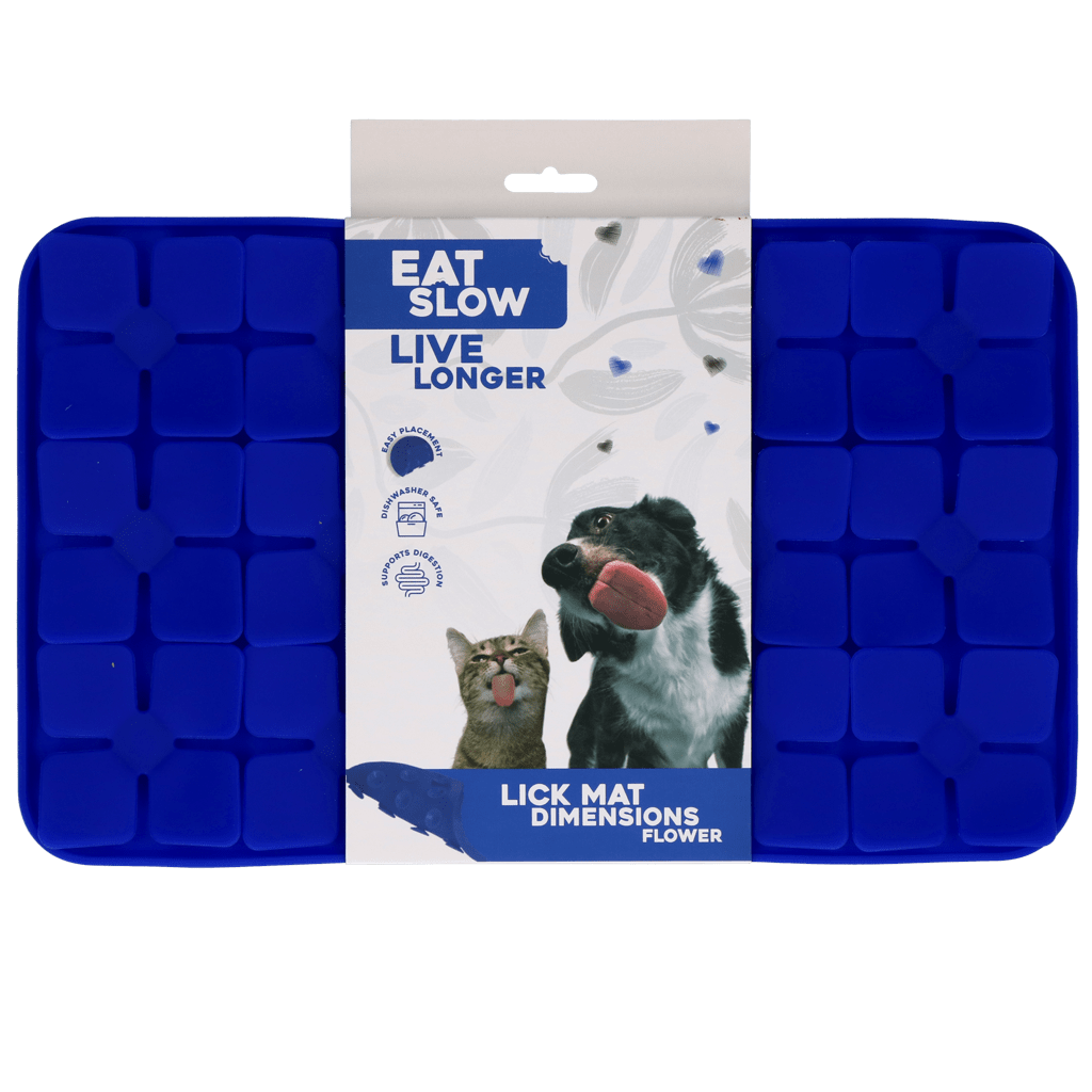 Eat Slow Live Longer Lick Mat Dimensions Flower Blauw