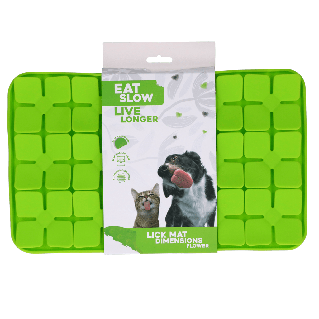 Eat Slow Live Longer Lick Mat Dimensions Flower Groen