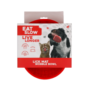 Eat Slow Live Longer Lick Mat Wobble Bowl Rood