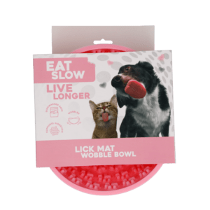 Eat Slow Live Longer Lick Mat Wobble Bowl Roze