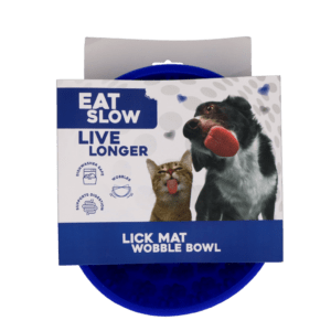 Eat Slow Live Longer Lick Mat Wobble Bowl Blauw