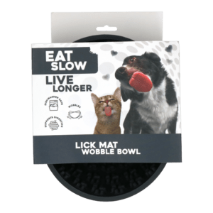 Eat Slow Live Longer Lick Mat Wobble Bowl Grijs