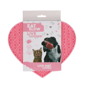 Eat Slow Live Longer Lick Mat Lovely Heart Roze