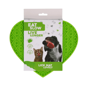 Eat Slow Live Longer Lick Mat Lovely Heart Groen