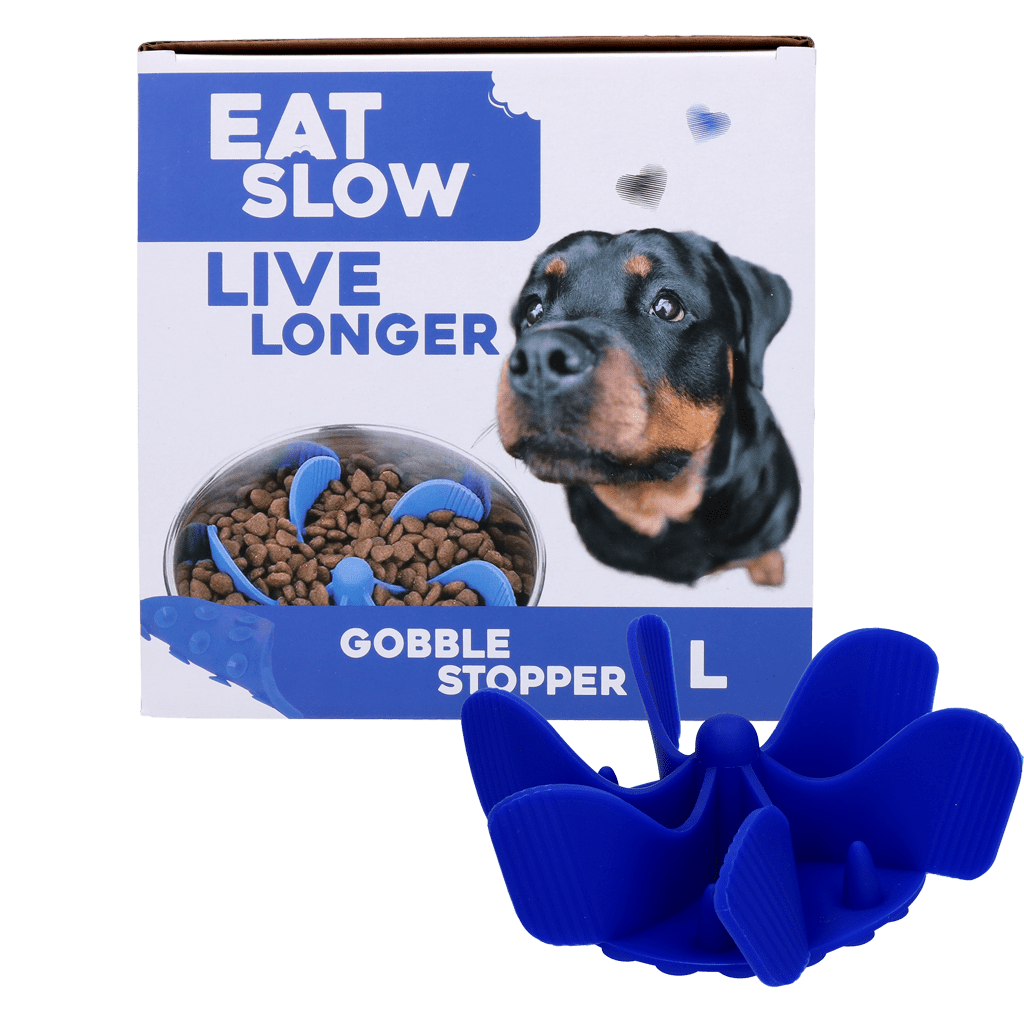 Eat Slow Live Longer Gobble Stopper Blauw L