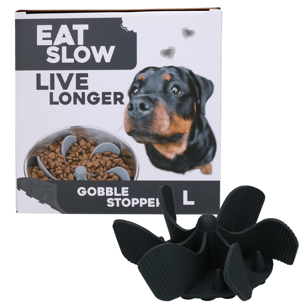 Eat Slow Live Longer Gobble Stopper Grijs L