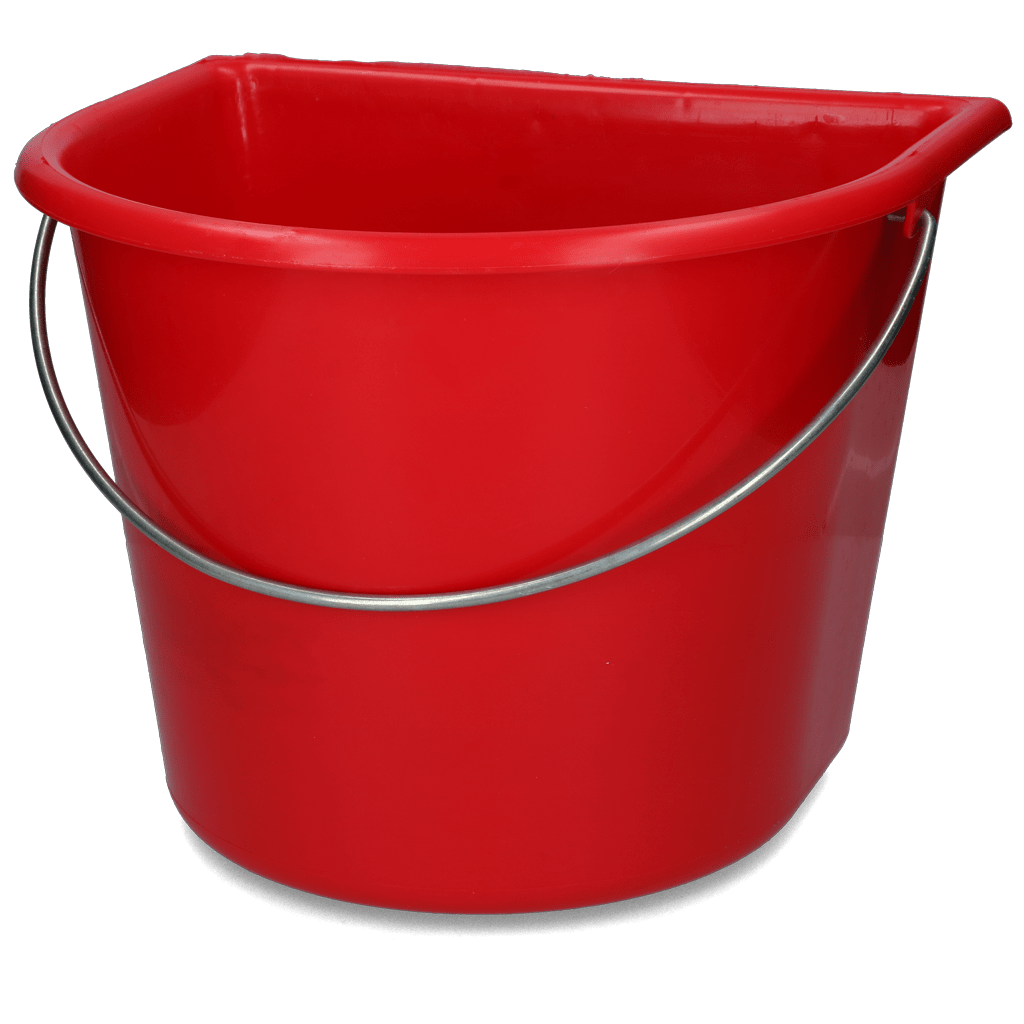 Emmer met vlakke kant 15 l Rood