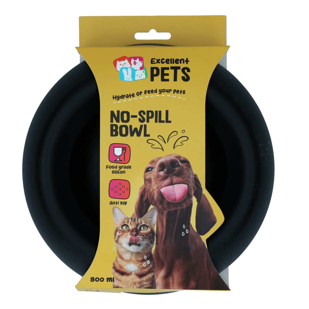Excellent Pets No-Spill Bowl 800ml Antraciet M