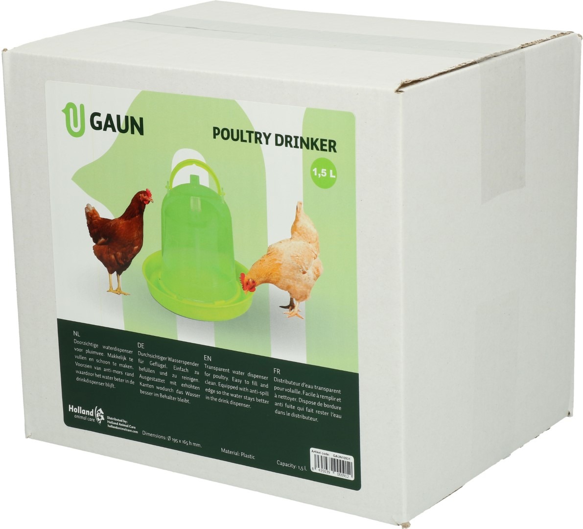 Gaun Pluimvee Drinktoren Limoengroen 1,5 l - Afbeelding 3