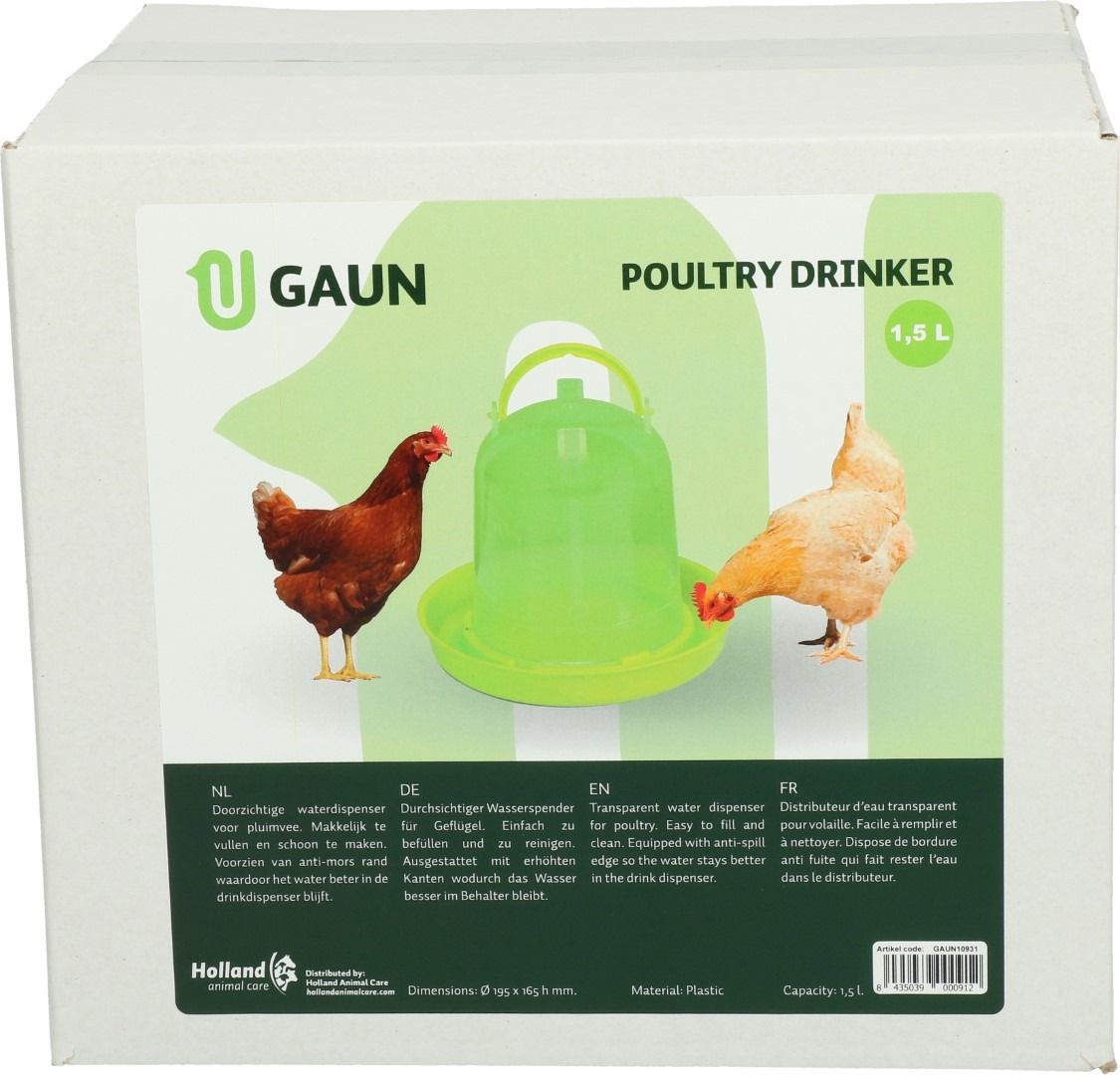 Gaun Pluimvee Drinktoren Limoengroen 1,5 l - Afbeelding 4