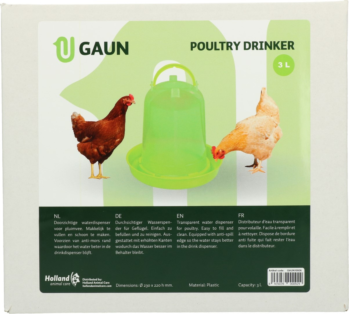 Gaun Pluimvee Drinktoren Limoengroen 3 l - Afbeelding 4