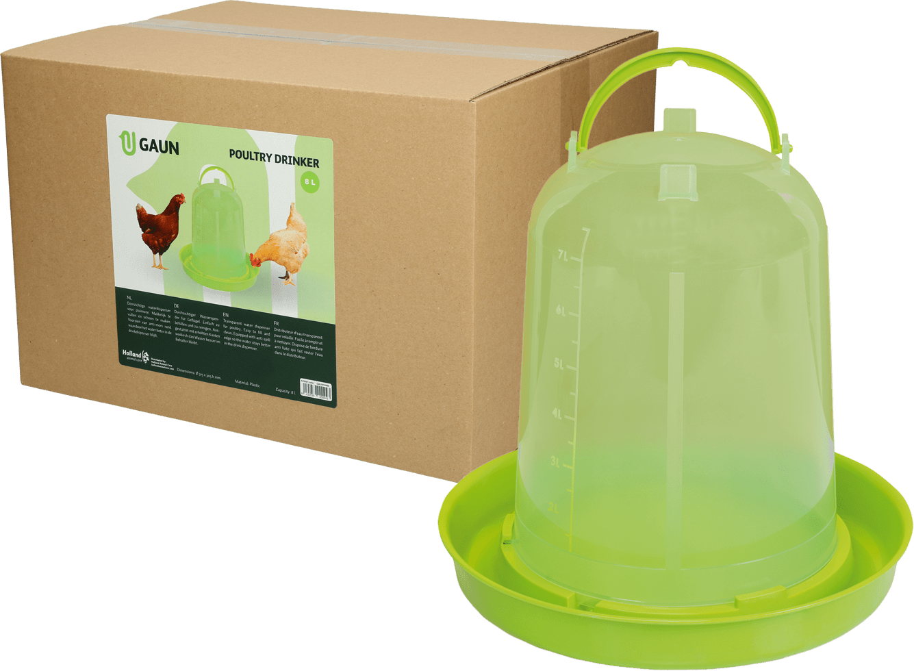 Gaun Pluimvee Drinktoren Limoengroen 8 l