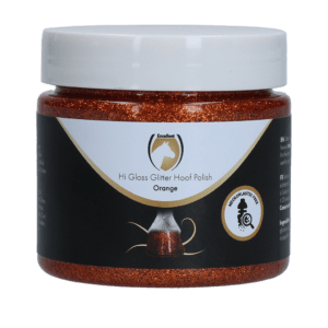 Excellent Horse Hi Gloss Glitter Hoof Polish Orange 150 ml